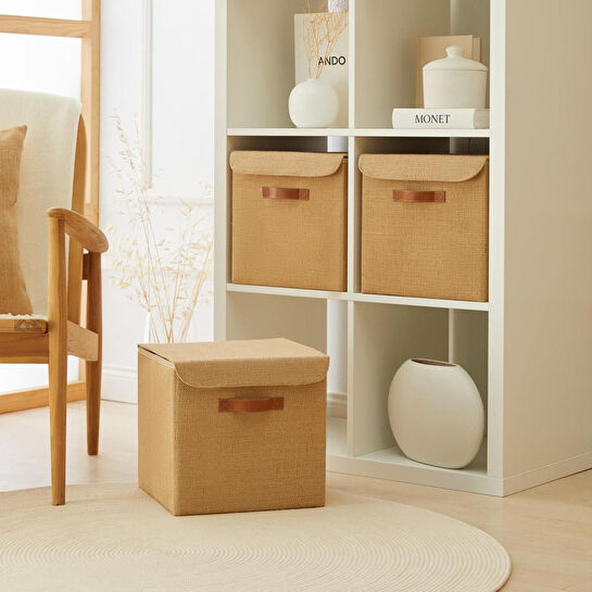 Ocean Home Textile 3'lü Jüt Kapaklı Kutu Set