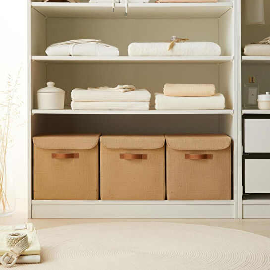 Ocean Home Textile 3'lü Jüt Kapaklı Kutu Set