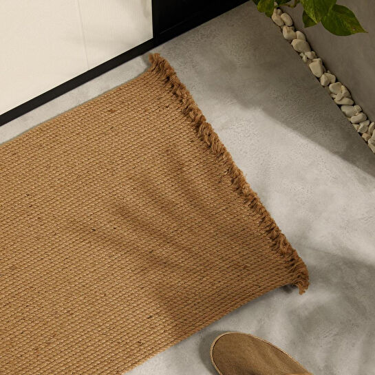 Ocean Home Textile Saçaklı Jüt Halat Kapı Önü Paspası 74 X 50 Cm