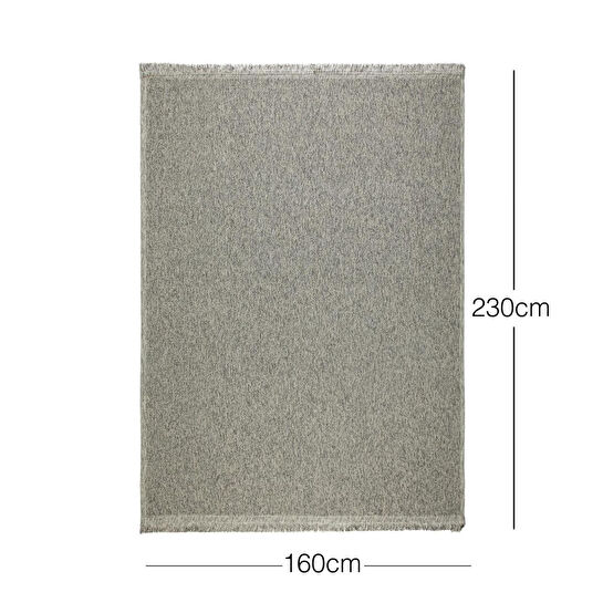 Ocean Home Textile Yıkanabilir Saçaklı Buklet Gri Renk Halı Kilim160 X 230 Cm