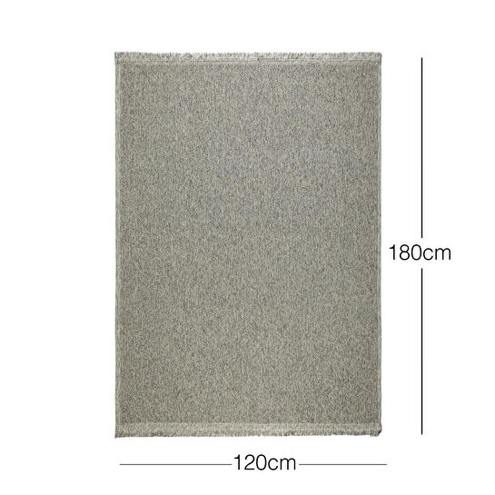 Ocean Home Textile Yıkanabilir Saçaklı Buklet Gri Renk Halı Kilim 120 X 180 Cm