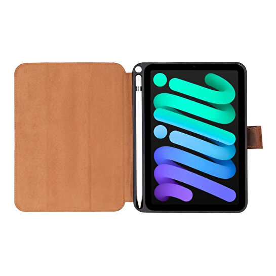 Bloominbag Bloomcase Trigon Saddle Brown Apple Ipad Mini (2024) Hakiki Deri Kılıf