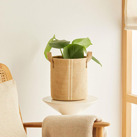 Ocean Home Textile Çizgili Jüt Sepet 20 X 20 Cm
