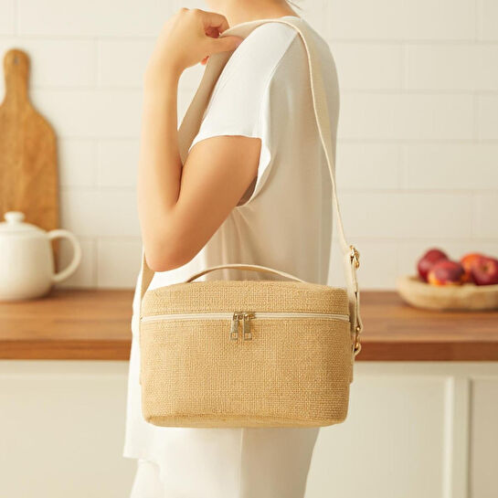 Ocean Home Textile Küçük Boy Jüt Soğuk Tutan Çanta 23 X 16 X 15 Cm