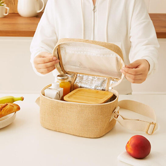 Ocean Home Textile Küçük Boy Jüt Soğuk Tutan Çanta 23 X 16 X 15 Cm