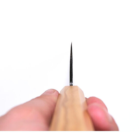 Hatsukokoro Santoku Şef Bıçağı - Aogami #2 - Kurouchi 165mm - Zeytin Ağacı Sap