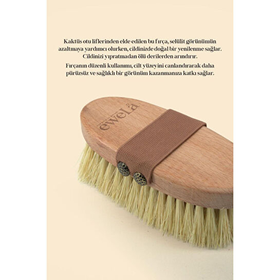 eweLa Selülit Fırçası %100 Doğal Kaktüs Otu Vegan