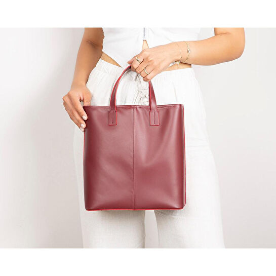 Bloominbag Bloomtote Valetto Burgundy Hakiki Deri Omuz Çantası / Tote Bag