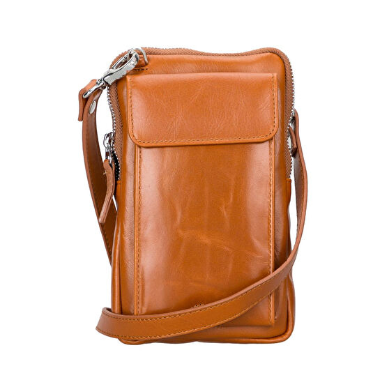 Bloominbag Bloomnino Cognac Tan Hakiki Deri Crossbody Çanta