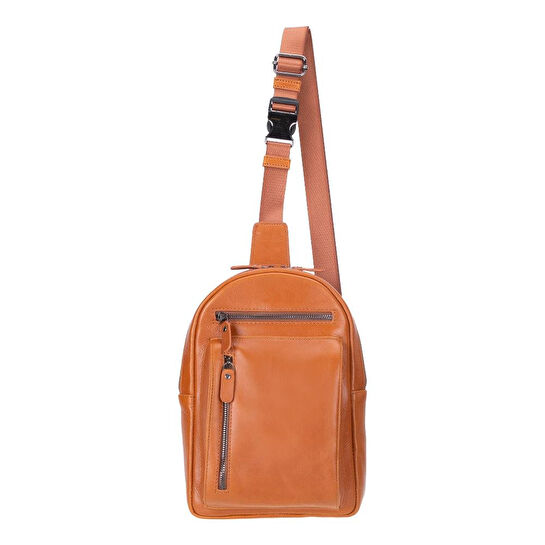 Bloominbag Blake Tan Luxe Deri Çapraz Unisex Sırt Çantası