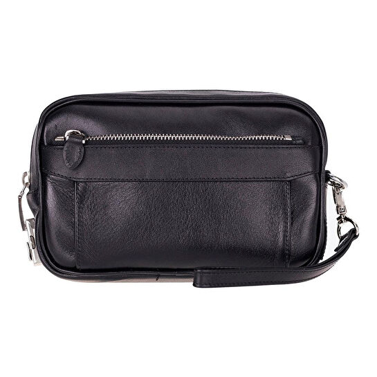 Bloominbag Bloomclutch Forge Obsidian Black Luxe Hakiki Deri Unisex Clutch