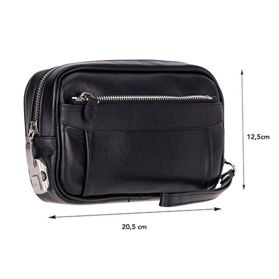 Bloominbag Bloomclutch Forge Obsidian Black Luxe Hakiki Deri Unisex Clutch