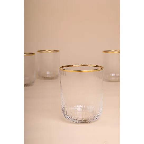 Rakle Adore Gold 4'lü Su Bardağı Seti 350 Cc