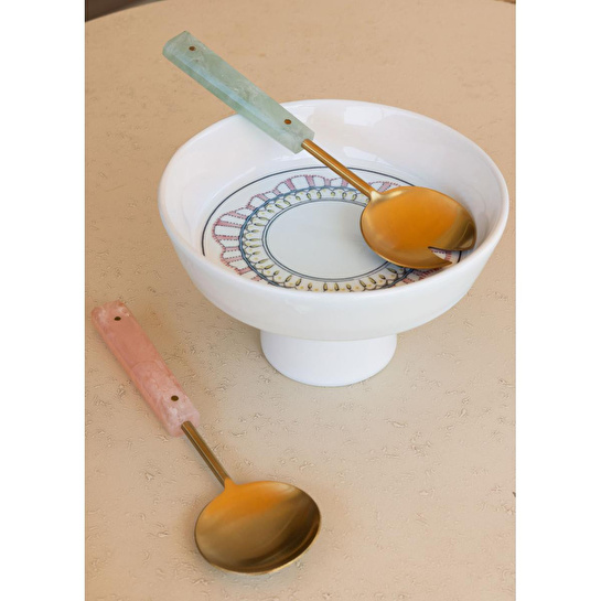 The Mia Spring Ayaklı Meyvelik Pembe 23x14 Cm