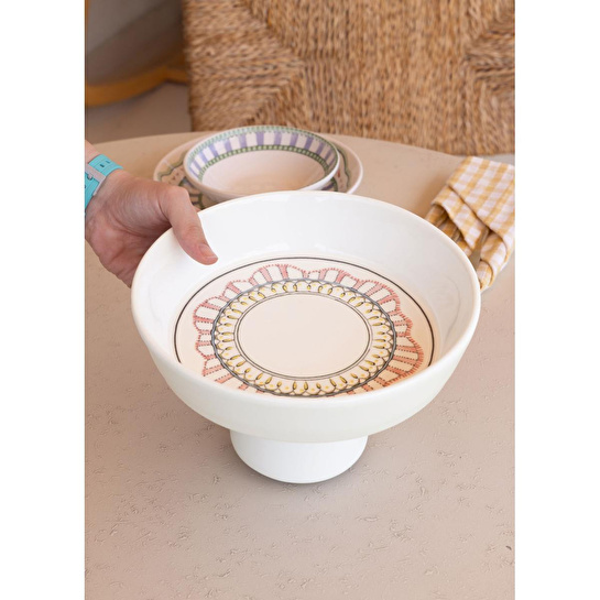 The Mia Spring Ayaklı Meyvelik Pembe 23x14 Cm