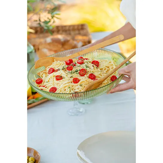 Rakle Splendid Cam 2'li Salata Kasesi Seti Yeşil 25 Cm - 30 Cm