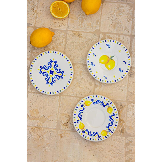 Rakle Sicilia Seramik 6'lı Çay Tabağı Seti 13 Cm