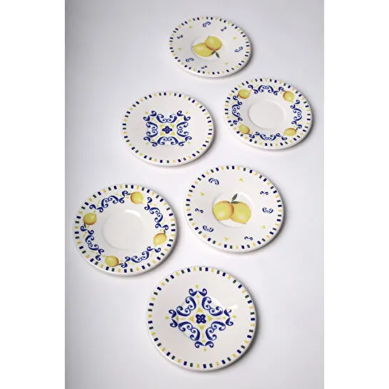 Rakle Sicilia Seramik 6'lı Çay Tabağı Seti 13 Cm