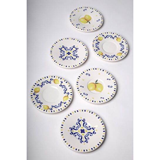 Rakle Sicilia Seramik 6'lı Çay Tabağı Seti 13 Cm