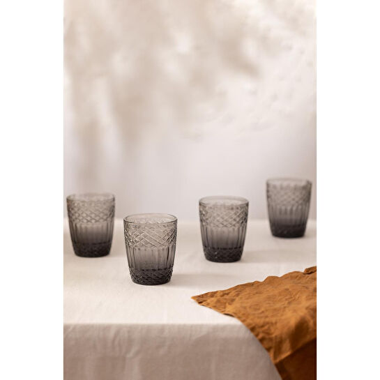 Rakle Vega 4'lü Su Bardağı Seti Füme 300 Cc