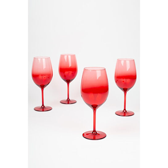 Rakle Larc 4'lü Su Kadehi Seti Kırmızı 540 Cc