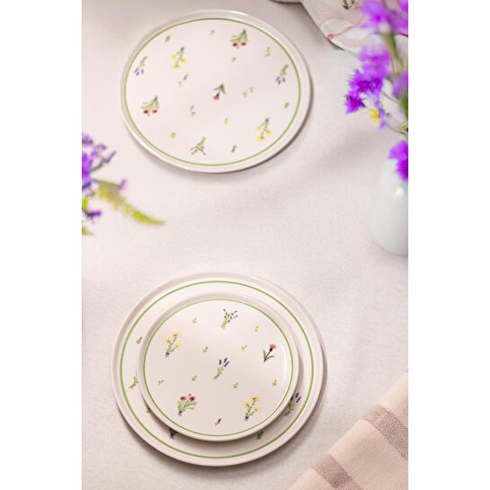 Rakle Botanical Seramik 4'lü Pasta Tabağı Seti 20 Cm