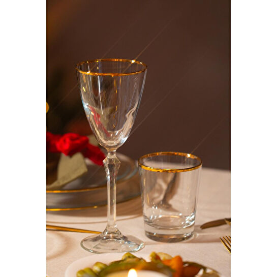 Rakle Pure Altın Yaldızlı 4'lü Kadeh Seti 255 Cc