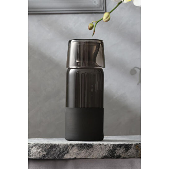 Rakle Matte Bardaklı Sürahi Siyah 700 Cc