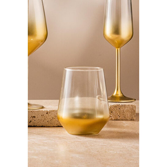 Rakle Glow 4'lü Su Bardağı Seti Altın 425 Cc