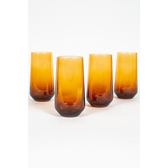 Rakle New Iconic 4'lü Meşrubat Bardağı Seti Amber 470 Cc