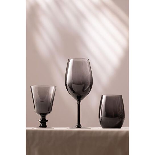 Rakle Larc 4'lü Ayaklı Su Bardağı Seti Füme 220 Cc