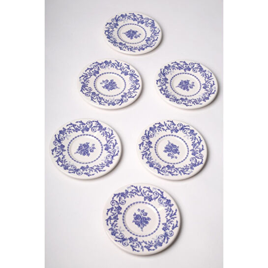 Rakle Bleu Blanc Seramik 6'lı Çay Tabağı Seti 13 Cm