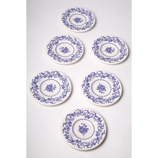 Rakle Bleu Blanc Seramik 6'lı Çay Tabağı Seti 13 Cm