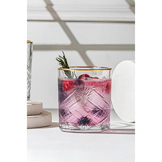 Rakle Lumiere Gold 4'lü Su Bardağı Seti 350 Cc