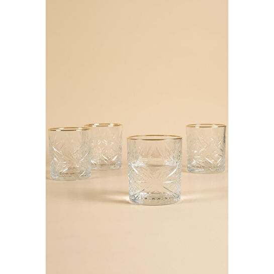 Rakle Lumiere Gold 4'lü Su Bardağı Seti 350 Cc