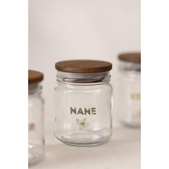 Rakle Luna Ahşap Kapaklı 6'lı Baharatlık Seti 210 Cc