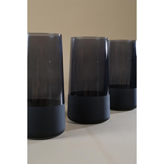 Rakle Matte 4'lü Meşrubat Bardağı Seti Siyah 520 Cc