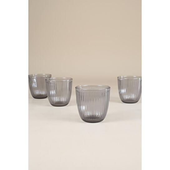 Rakle Splendid 4'lü Su Bardağı Seti Füme 290 Cc