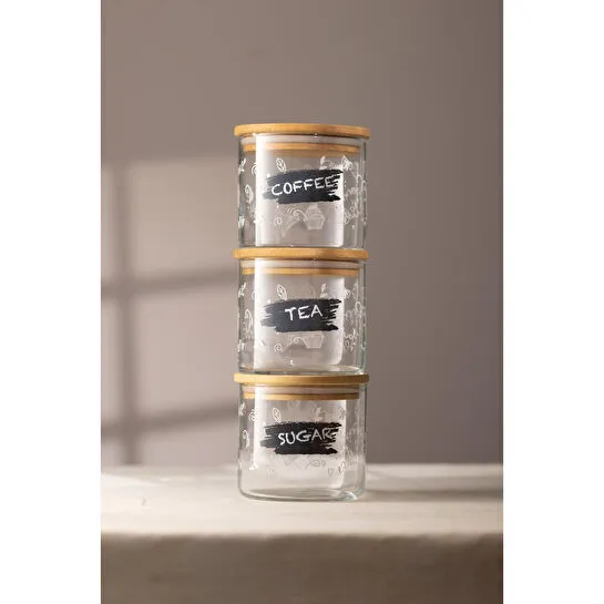 Rakle Siena 3'lü İstiflenebilir Kavanoz Seti 620 Cc