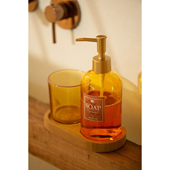 Rakle Vina Ahşap Standlı Banyo Seti Amber 420 Cc