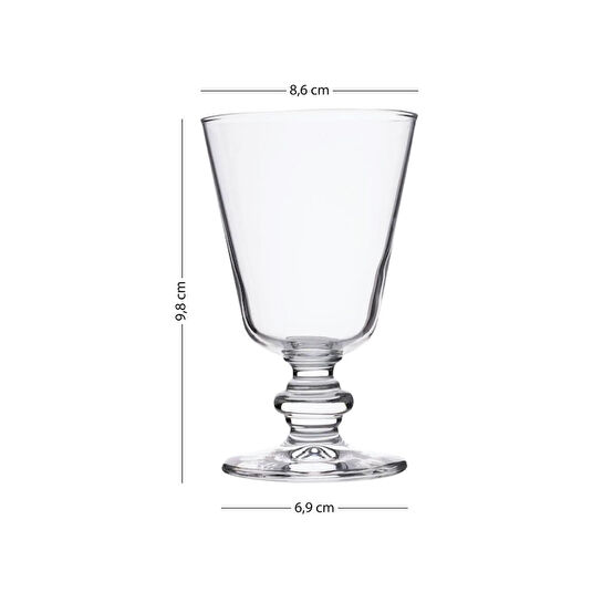 Rakle Larc 4'lü Ayaklı Su Bardağı Seti Kırmızı 220 Cc