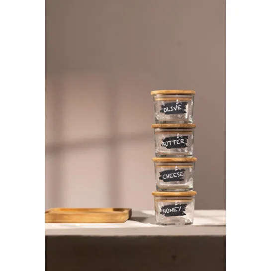 Rakle Siena Bambu Kare Tablalı 4'lü Kahvaltı Seti 220 Cc