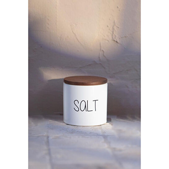 Rakle Nero Seramik Ahşap Kapaklı 3'lü Baharatlık Seti 345 Cc