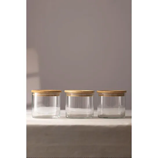 Rakle Sade 3'lü İstiflenebilir Kavanoz Seti 620 Cc