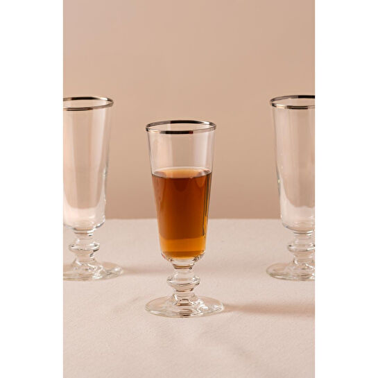 Rakle Pure Platin İthal 4'lü Kahve Yanı Bardağı Seti 180 Cc