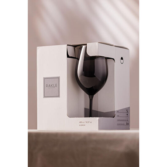 Rakle Larc 4'lü Su Kadehi Seti Füme 540 Cc