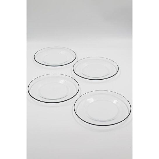 Rakle Pure Black 4'lü Pasta Tabağı Seti 19 Cm