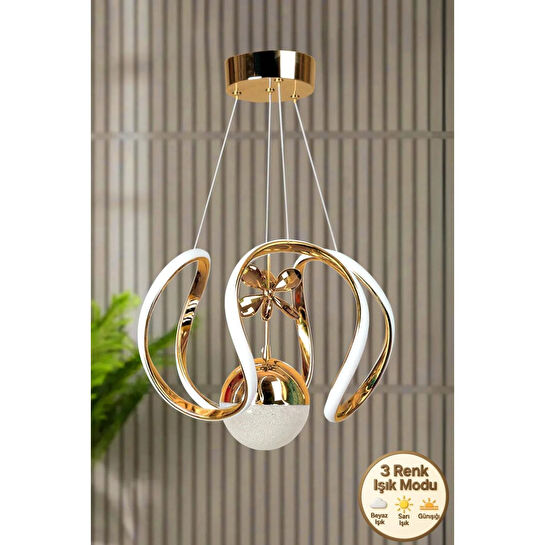 Luna Lighting Clasy Model Gold Kaplama Led Sarkıt Avize