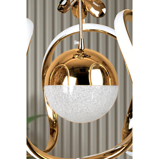 Luna Lighting Clasy Model Gold Kaplama Led Sarkıt Avize