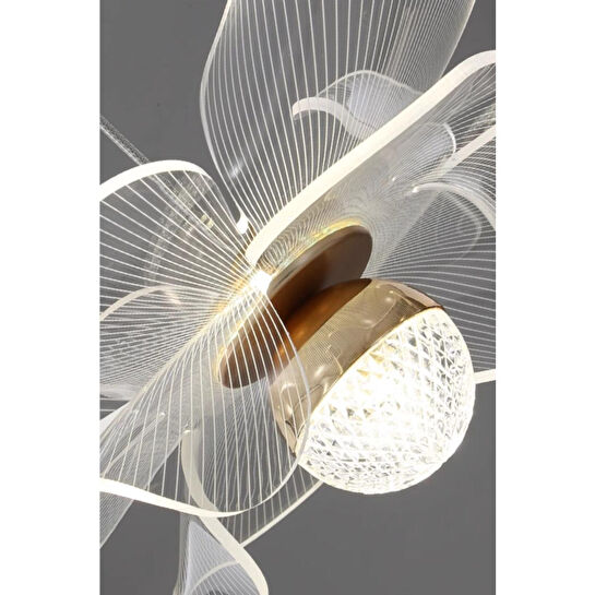 Luna Lighting Kleopatra Model 3 Lü Gold Kaplama Led Sarkıt Avize